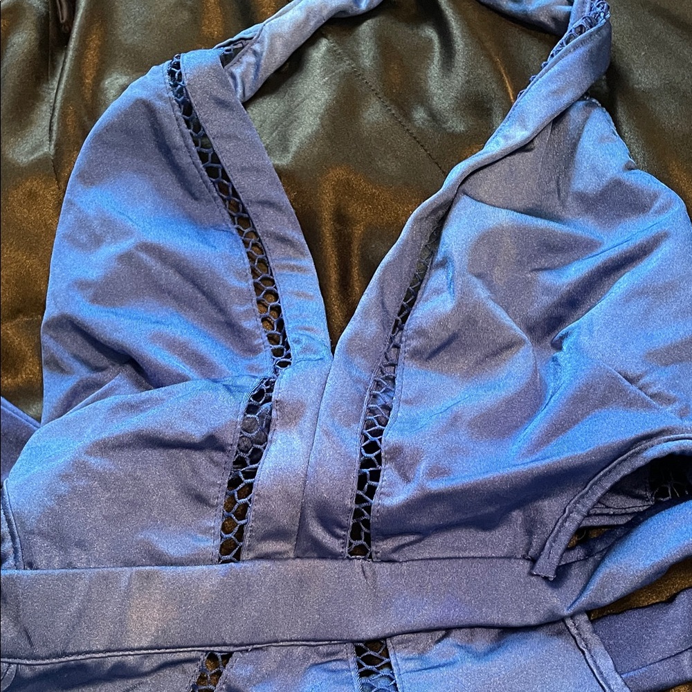 WOW Couture Blue One Piece Swimsuit - Picture 2 of 3